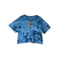 Image 1 of L Crop Tee in Moody Blues Geode Ice Dye