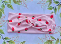 Image 2 of Cute strawberry print 3 in 1 headband & scrunchie
