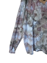 Image 4 of 3XL Unisex Adult Waffle Long Sleeve Shirt in Stone Watercolor Ice Dye