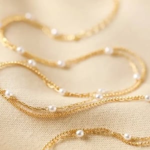 Image of Lisa Angel Tiny Pearl Layered Necklace