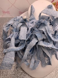 Image 2 of Denim   Tassel Clip on Earrings