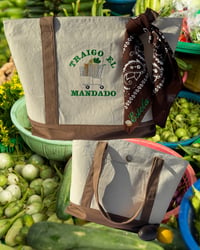 Image 2 of Traigo El Mandado - Large Embroidered Grocery Bag with Custom Bandana