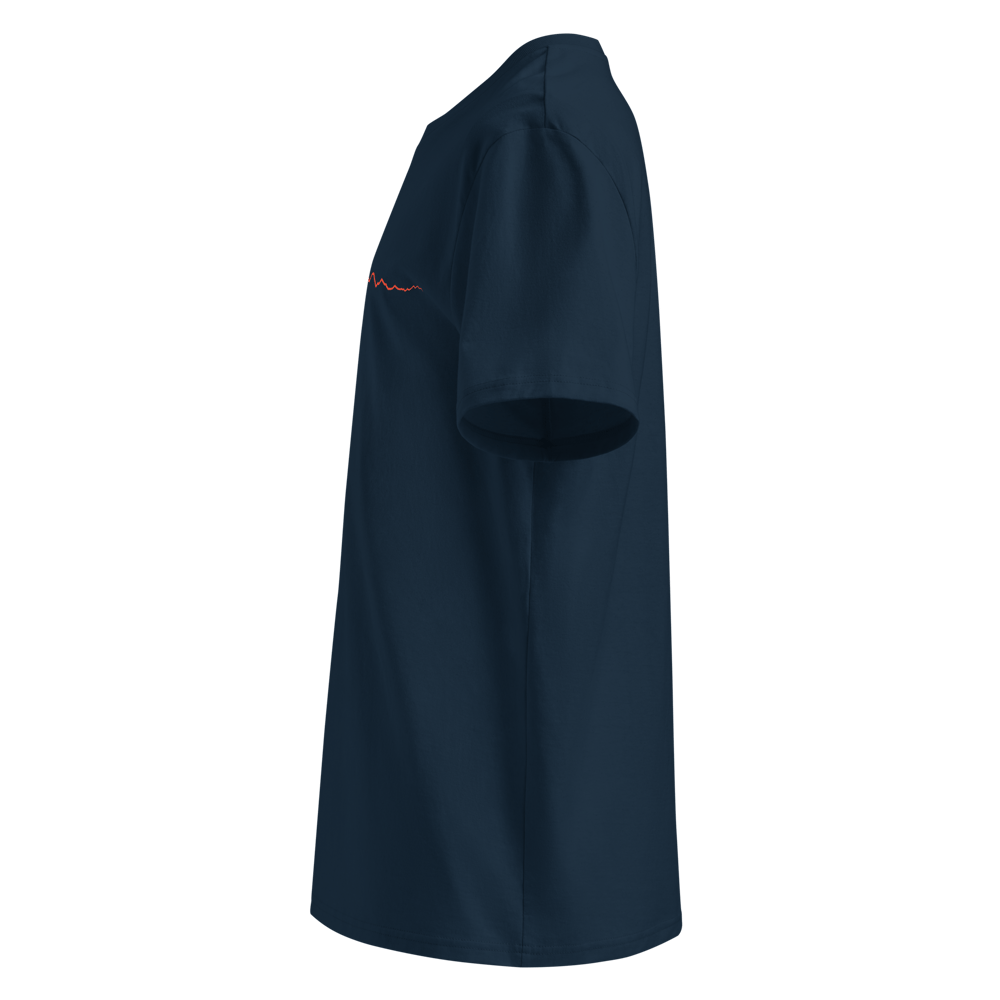 Monviso T-shirt in Cotone Organico Unisex blu navy / rosso PULSE