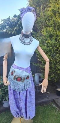 Image 6 of Milan Hareems/ Bloomer/ Balloon  trousers with matching head scarf -lilac upto 14 uk