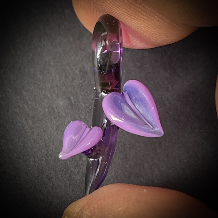 Image of Mini Purple 2 Leaf Pendant 3