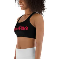 Image 4 of BOSSFITTED Black and Red Splash Sports Bra
