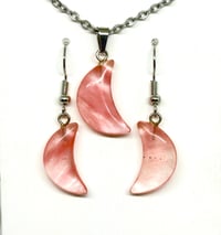 Image 1 of Cherry Quartz Moon Jewelry Set