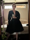 late 1960s Oscar de la Renta silk plunging black dress