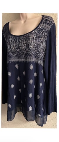 Image 7 of New Large B.L.E.U. Bedazzled top #761*9