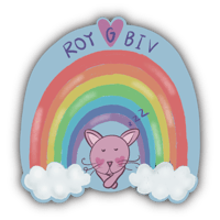 Image 1 of Roy G. Biv Rainbow Cat - Sticker 