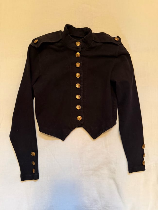 1970s/ 80s Betsey Johnson early PUNK label napoleon military crop jacket