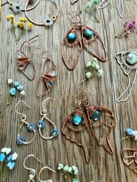 Image 3 of Small Spring Bouquet Earrings with Sapphire