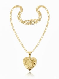 Image 2 of Gold plated Nugget Heart Mary Pendant necklaces for women, Gift for her, necklaces for women