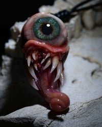 Image 1 of Twisted tongue pendant, OOAK Green Glow
