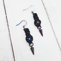 Image 2 of Rainbow Metallic Pendulum Earrings