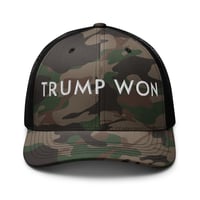 Image 3 of Trump Won - Camouflage Trucker Hat from PatriotsCo
