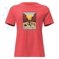 Image 3 of Women's Relaxed T-Shirt, Desert Vibes Cactus Sunset tee