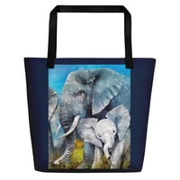 Image 2 of "Elephants" Beach Bag