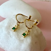 Image 6 of Mini Green Crown Half Hoops