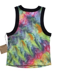 Image 2 of M Ladies Fitted Knit Contrast Tank in Euphoria Watercolor Ice Dye