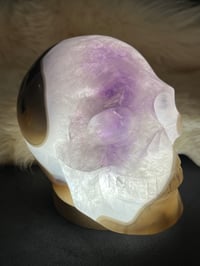 Image 1 of Amethyst & Agate Skull Carving #2241