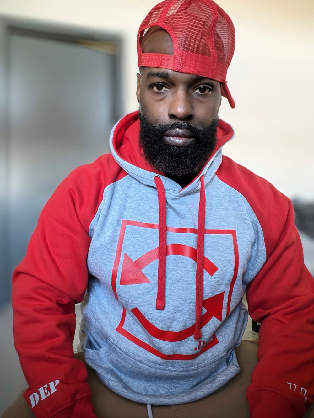 Image of Depedition Hoodie (red and grey)