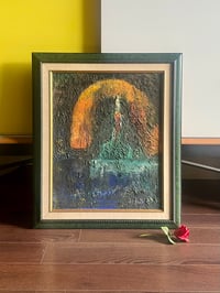 Image 1 of Oil Impasto Painting of a Candle on Canvas Board