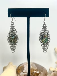 Image 2 of 'By the Beach' Stainless Steel Chainmaille Earrings
