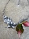 Image of Dogwood Flower Leaf Branch Necklace Handmade Chain