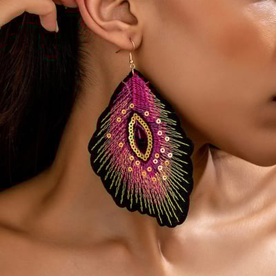 Image of Simple Style Classic Style Feather Sequins  Embroidery  Acrylic