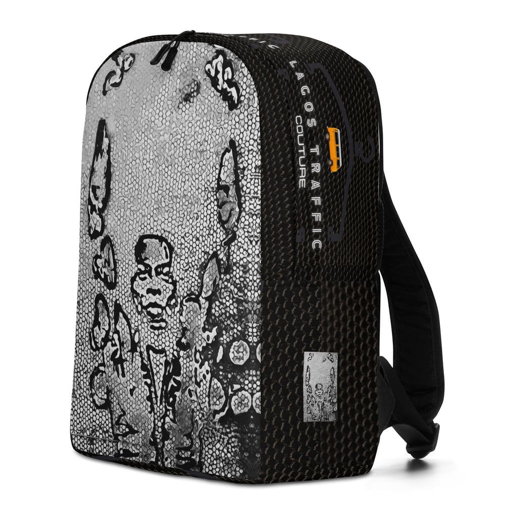 LAGOS TRAFFIC COUTURE LAPTOP TRAVELER'S BACKPACK (ICONIC STANCE BLK/WHT)