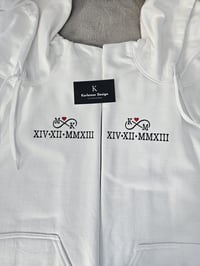 Image 2 of Personalised Roman Numerals and Eachothers Initials Into The Infinity Sign 