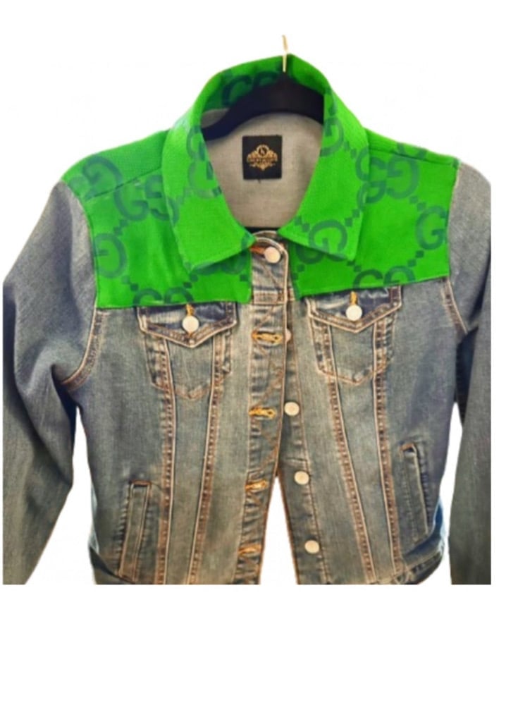 Image of CUSTOM MADE “Designer inspired” denim jacket (pre- order) 14 business days to ship
