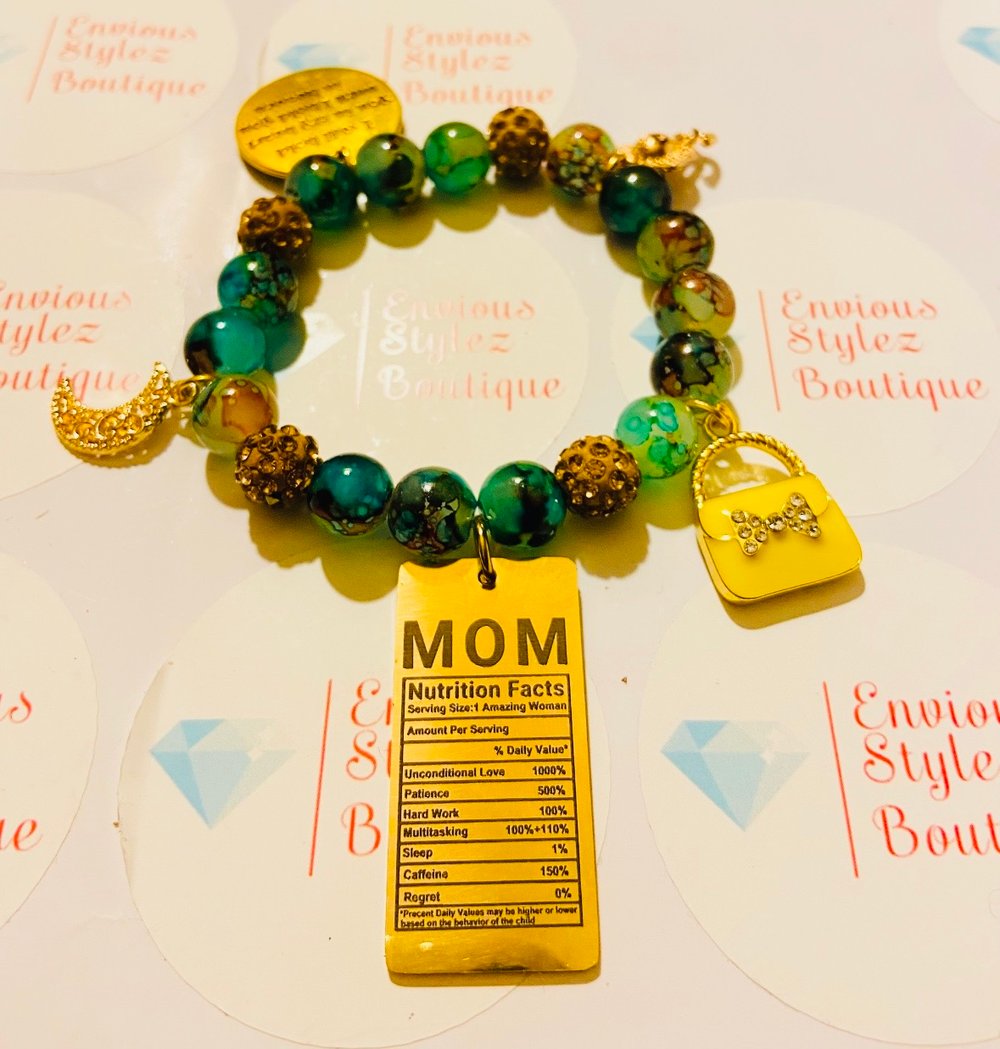 Image of Mom beaded charm bracelets  pick 1 of your choice