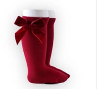 Wine bow socks 