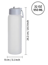 Image 2 of Frosted Glass Water Bottles -32 oz 