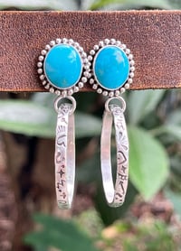 Sterling Stamped Doodle Hoops