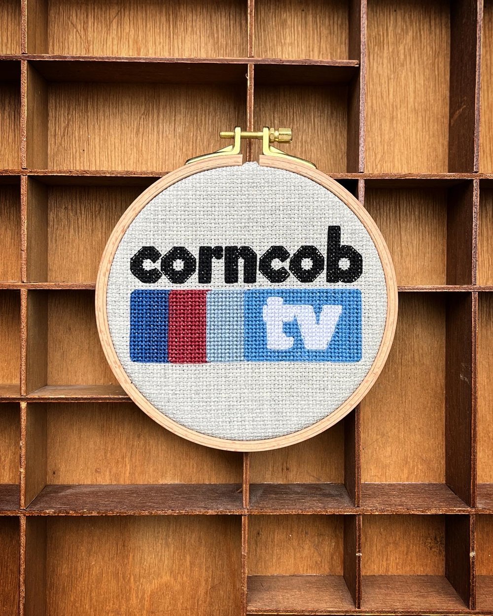 Image of Corncob TV Logo Cross-stitch