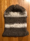 “Snow and Hot Chocolate” hand-knitted slouchy hat