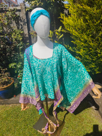 Image 11 of Kimono and cami top Set-jade and 💜 purple