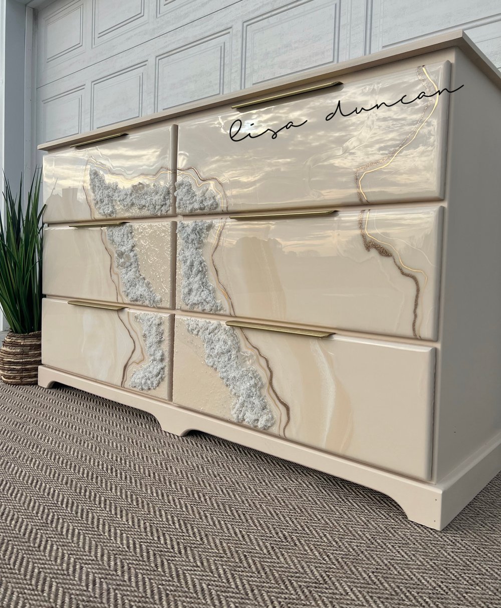 Image of Vanilla Druzy dresser 