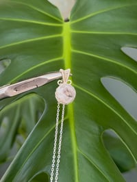 Image 6 of Silver Bamboo Agate Coin Crystal Necklace