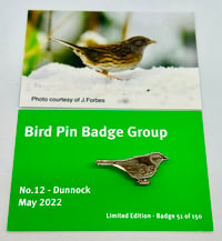 Image 1 of Dunnock - No.12 Bird Pin Badge Group - Enamel Pin Badge