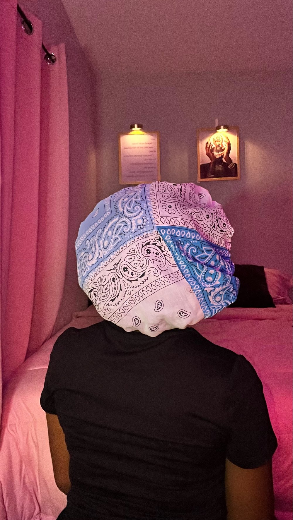 Image of OMBRE COLOR BANDANA BONNET+ SATIN INTERIOR 