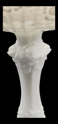 Image 10 of Fenton Milk Glass Cabbage Rose Pedestal Compote