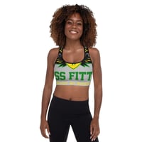 Image 1 of BOSSFITTED Grey Yellow and Green Padded Sports Bra