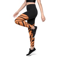 Image 4 of Tiger Eyes Women's Leggings - High Waist ⅞ Length