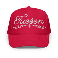 Image 5 of Tucson Cursive Foam trucker hat