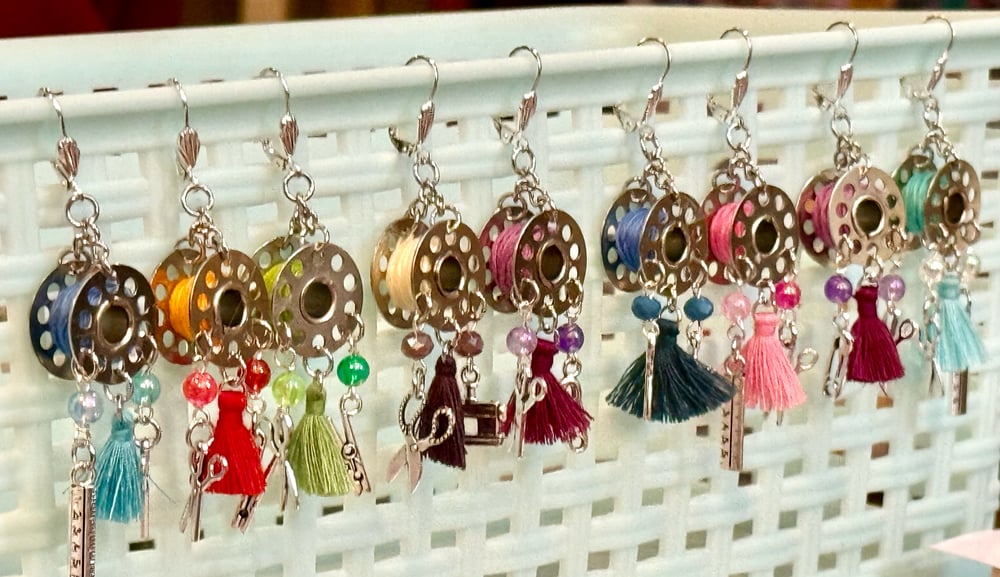 Image of Boho Bobbin Dangle Earrings