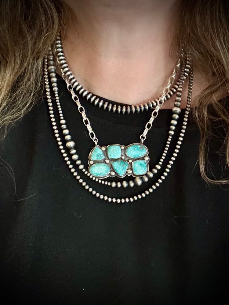 Image of White Water Turquoise Bar Necklace